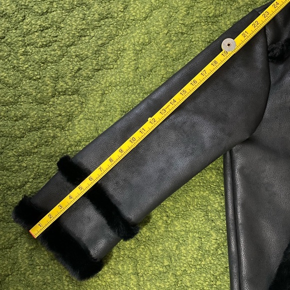 NWT French Connection Vegan Black Shearling Jacket - Picture 8 of 10
